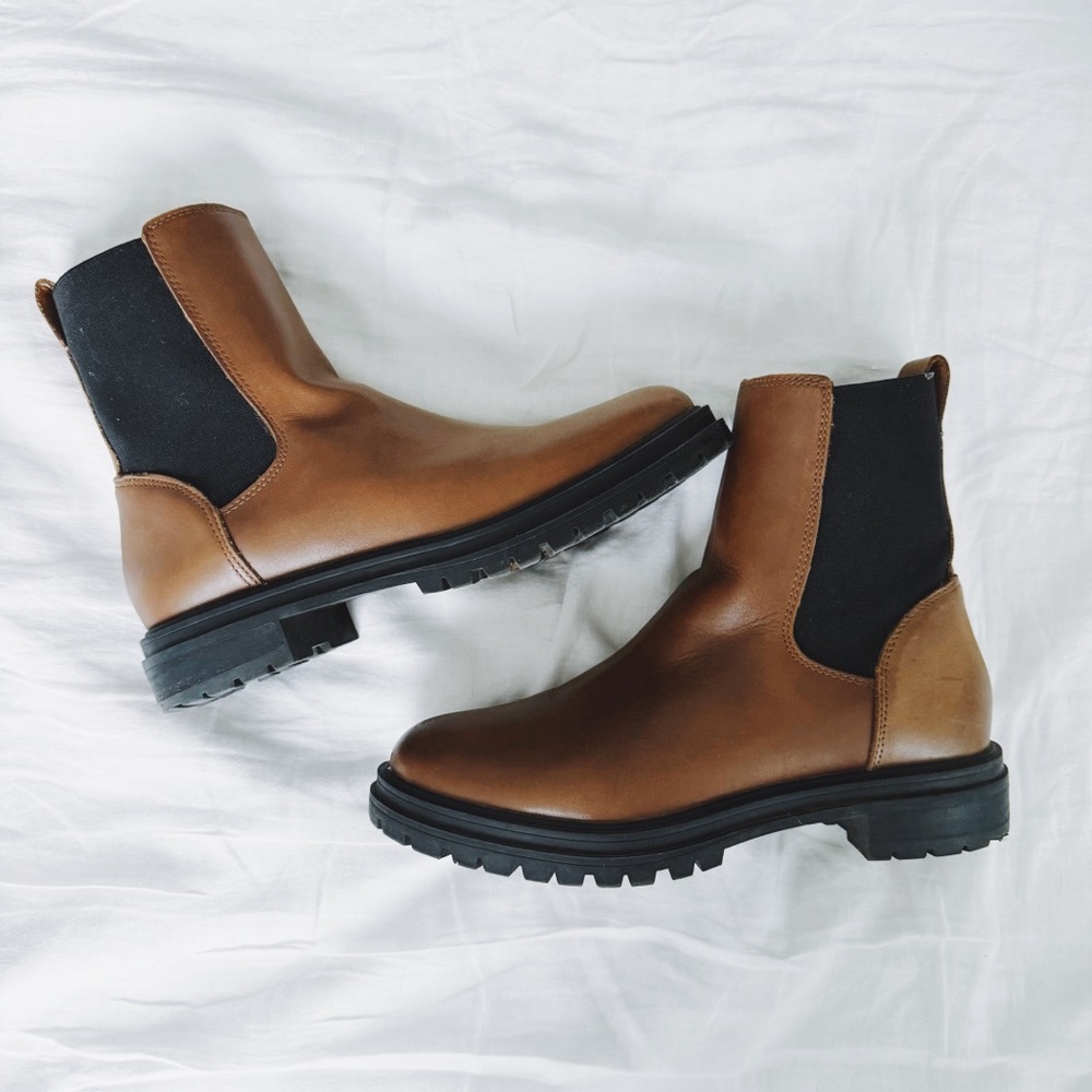 MADEWELL•  Women's Brown and Black lug sole boots
